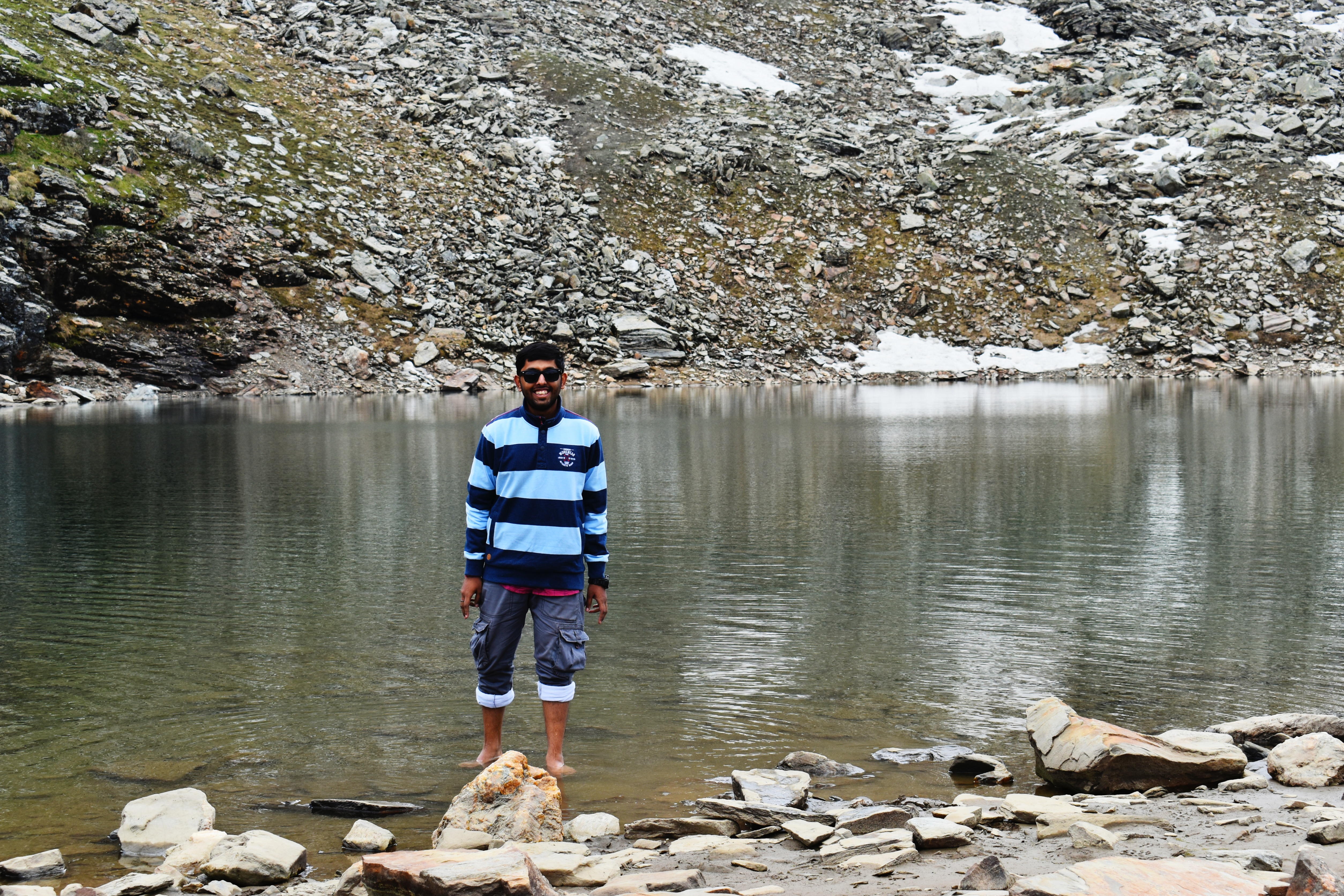 Standing in Bhrigu Lake