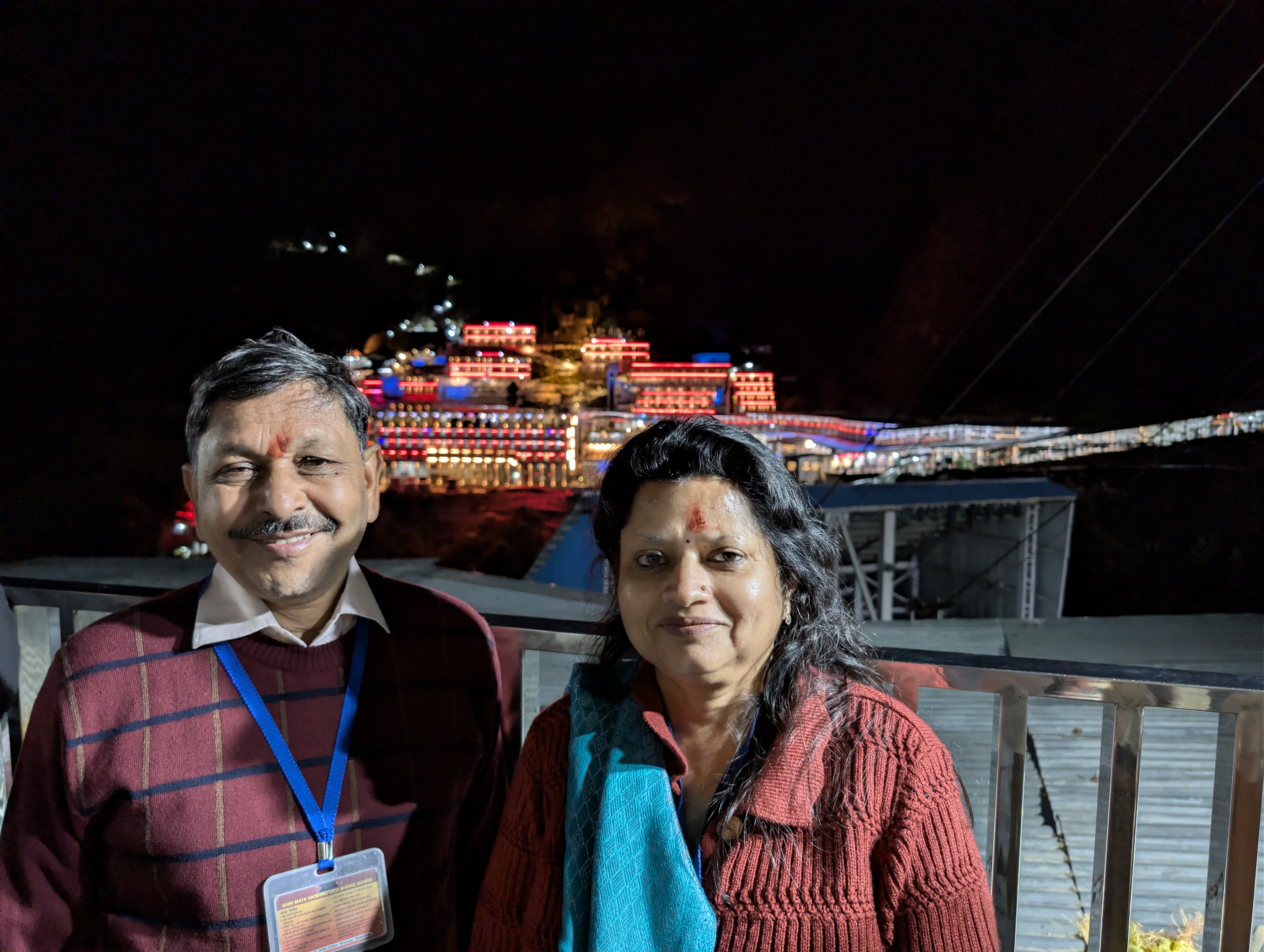 Parents at the Mata Vaishno Devi shrine